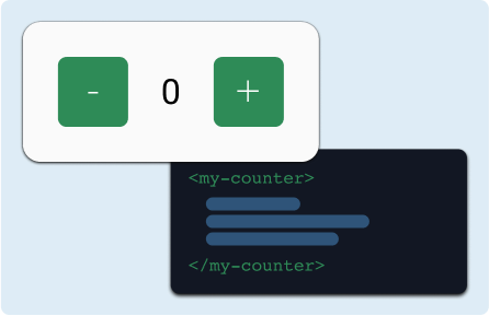 counter element with code under it